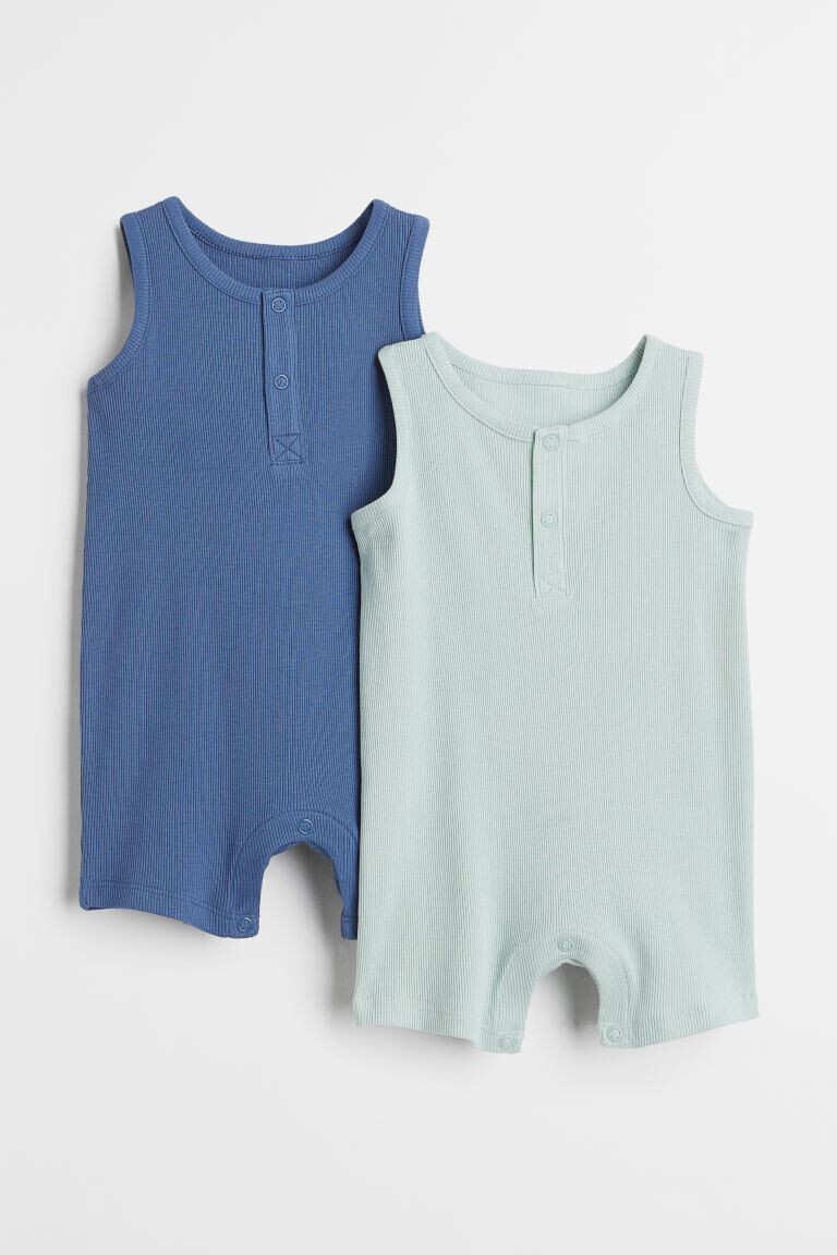 

Комплект из 2 хлопковых комбинезонов без рукавов H&M