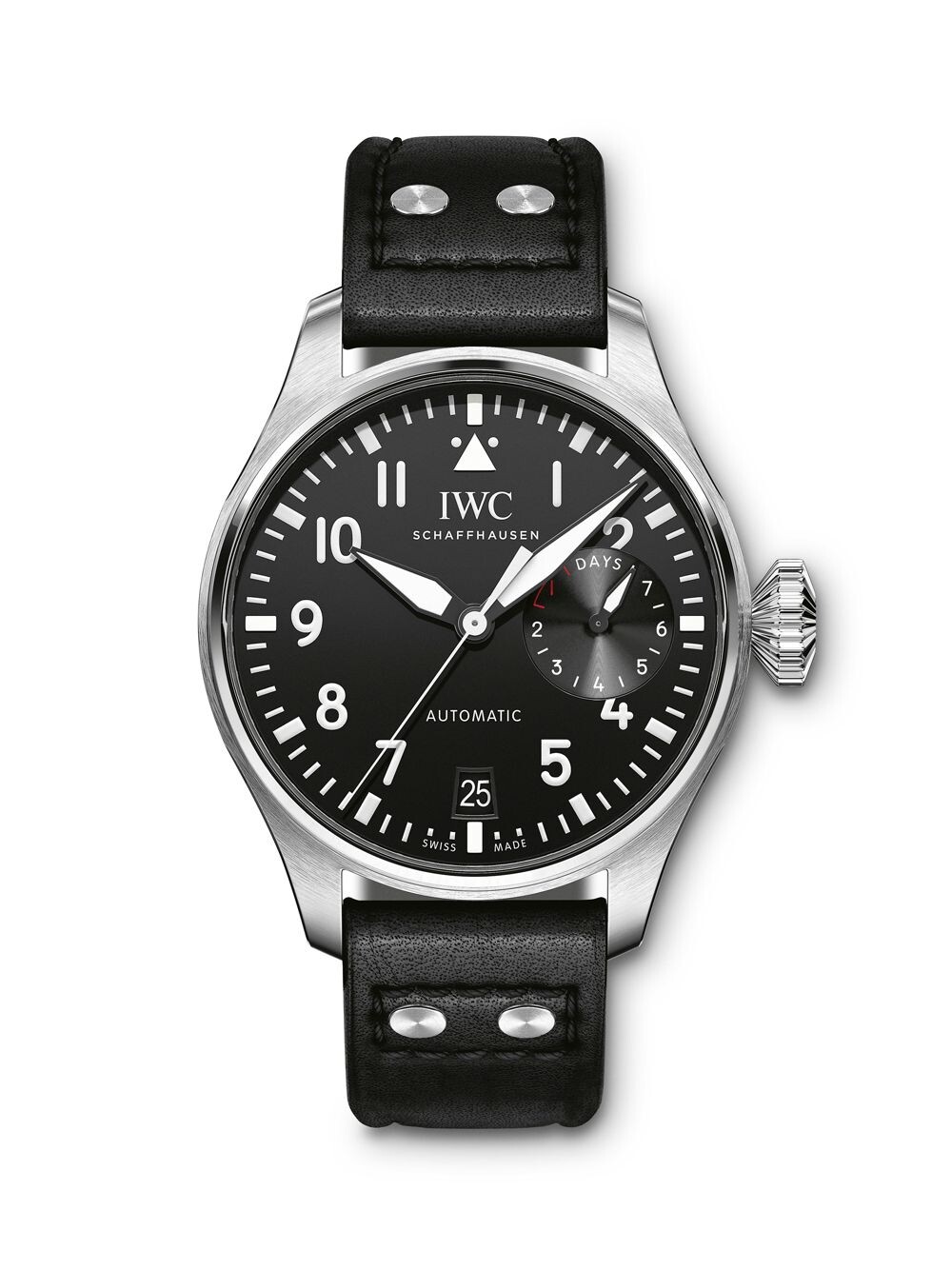 

Часы Big Pilot из нержавеющей стали и кожаного ремешка IWC Schaffhausen
