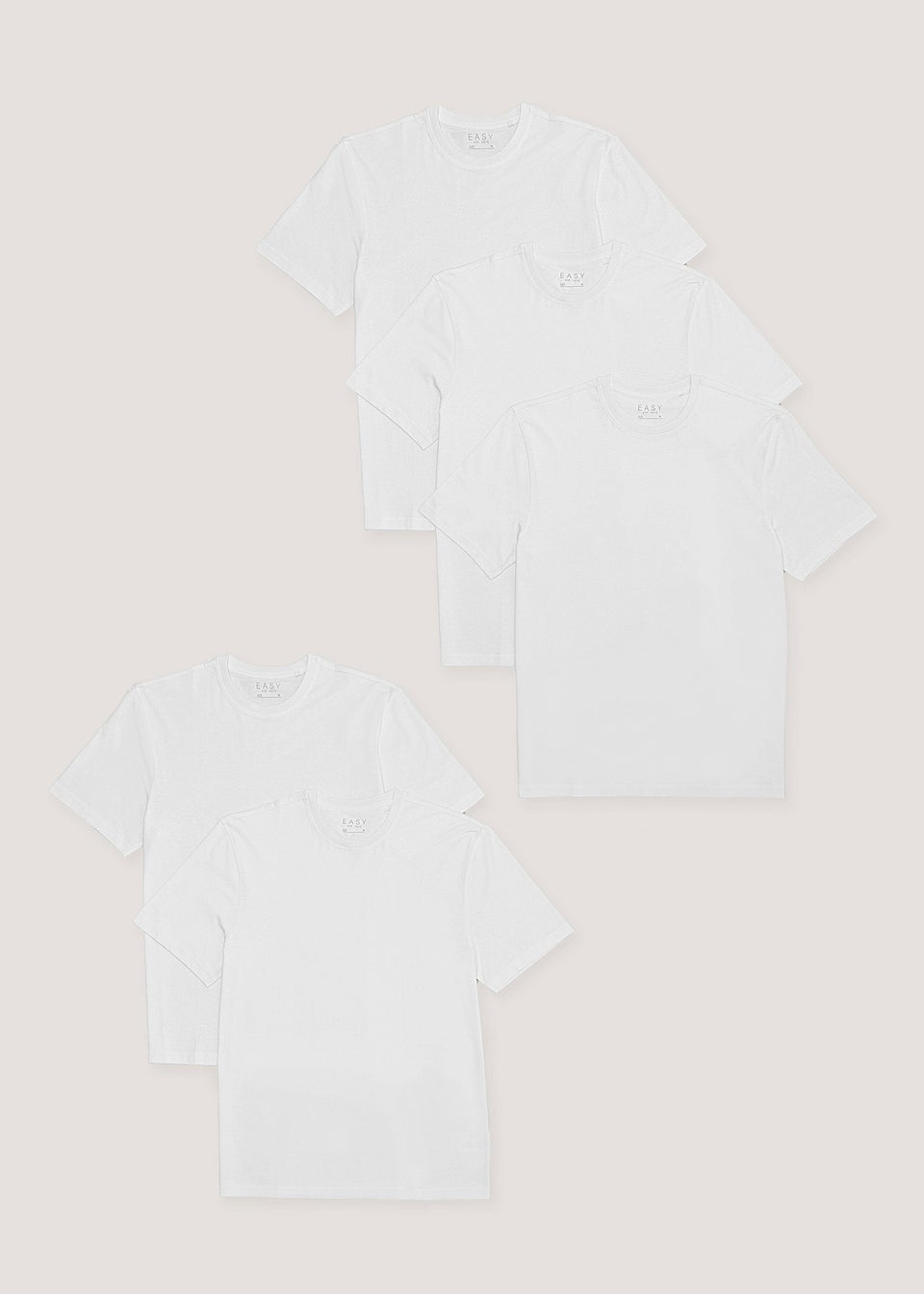 Набор из 5 белых футболок Essential Easy