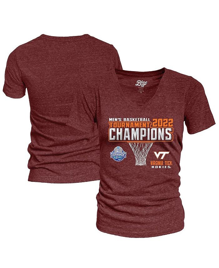 

Женские темно-бордовые мужские футболки с v-образным вырезом Virginia Tech Hokies 2022 ACC, мужская баскетбольная конференция Tournament Champions Blue 84, красный