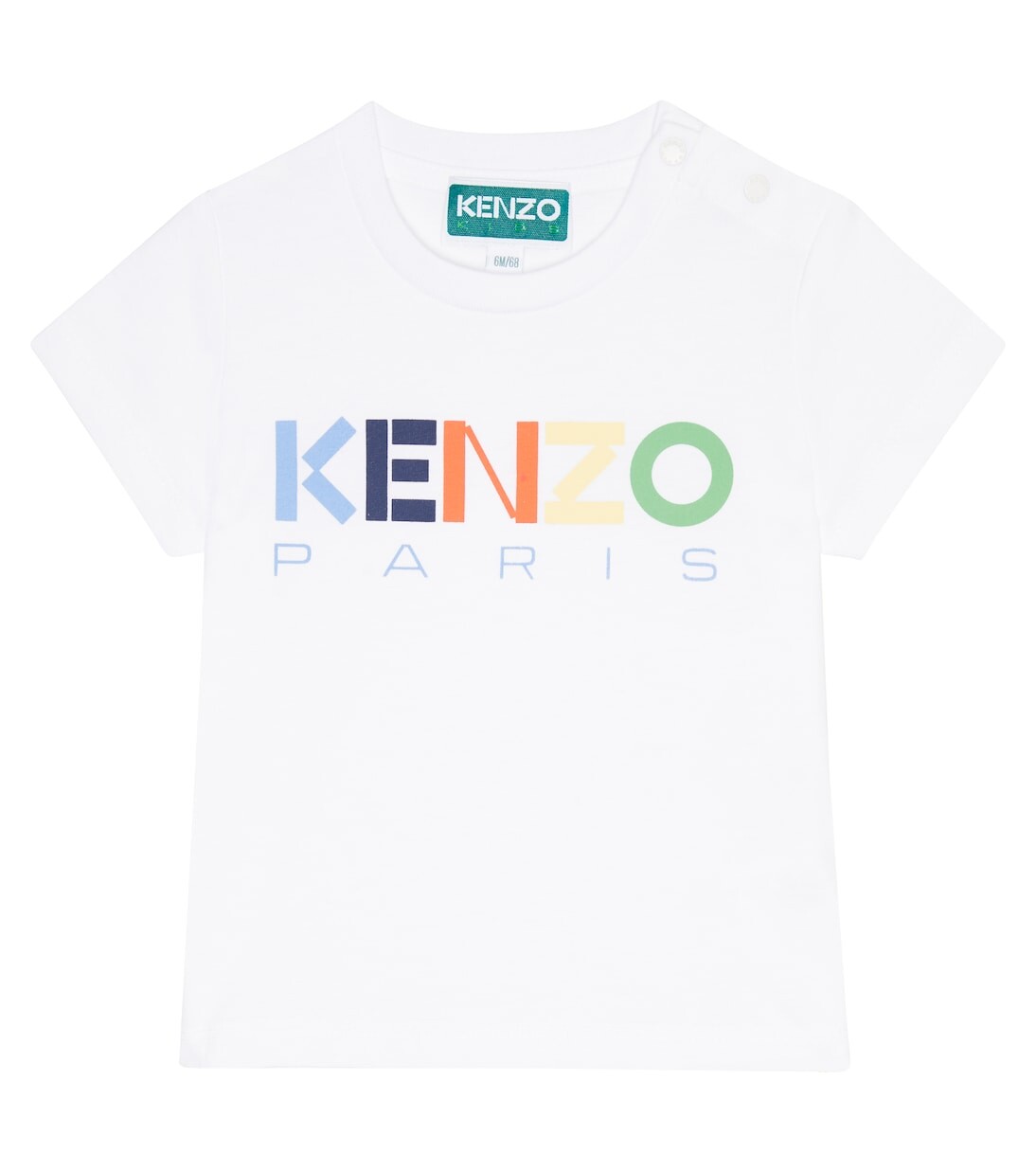 

Хлопковая футболка с детским принтом Kenzo Kids, белый