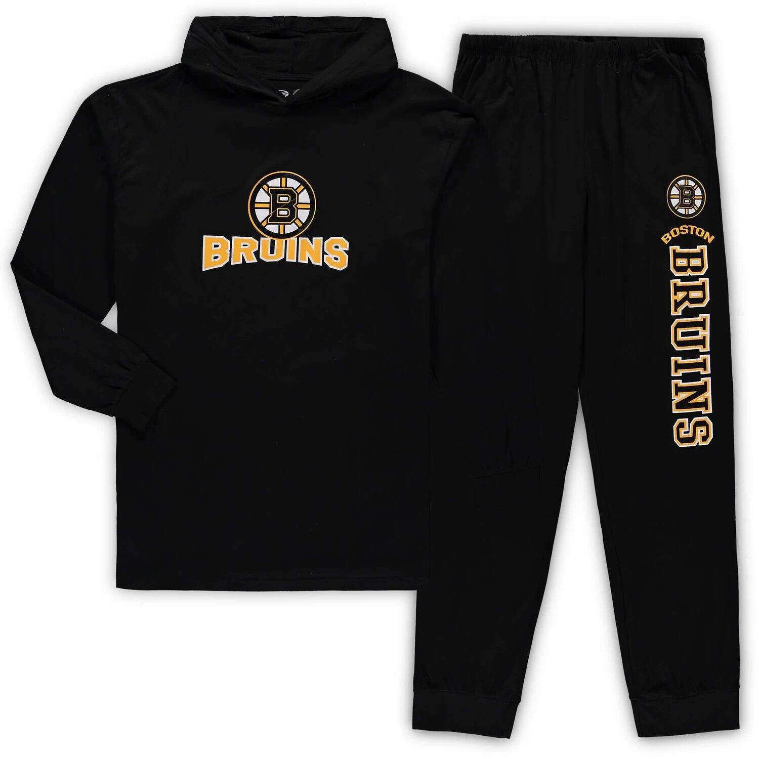 

Мужской комплект для сна с капюшоном и джоггерами для мужчин Concepts Sport Black Boston Bruins Big & Tall