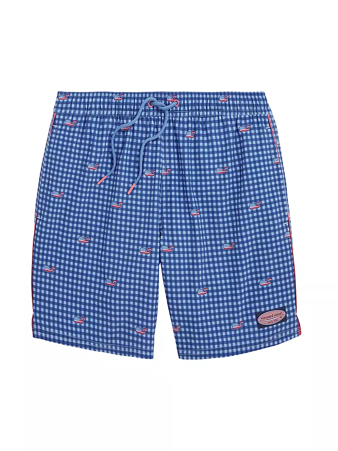 

7-дюймовые плавки Chappy с принтом Vineyard Vines, цвет flag ocean breeze