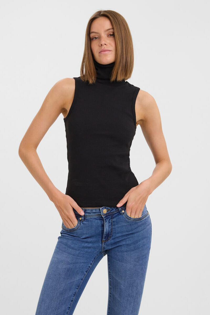 

Топ без рукавов с высоким воротником Vero Moda, черный