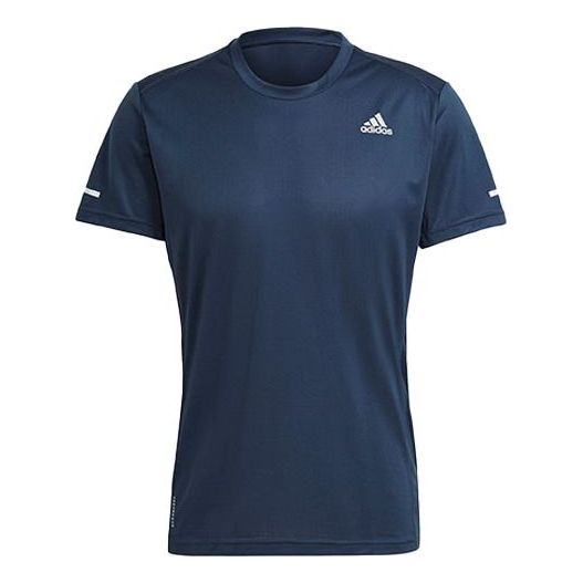 Футболка adidas Logo Running Sports Short Sleeve Navy Blue, синий