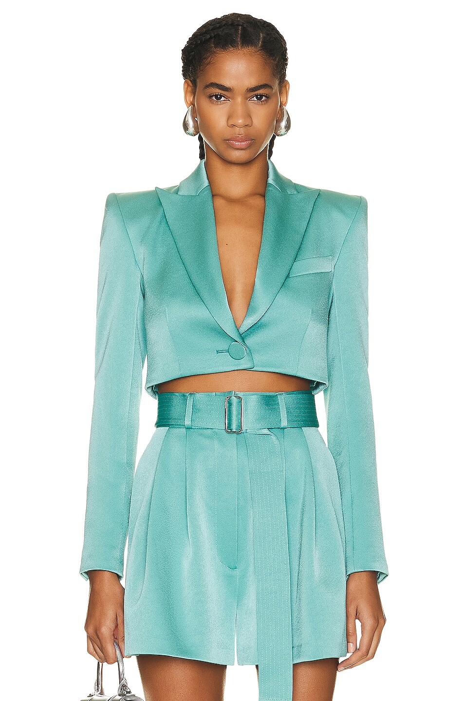 

Блейзер Alex Perry Declan Crop, цвет Moss