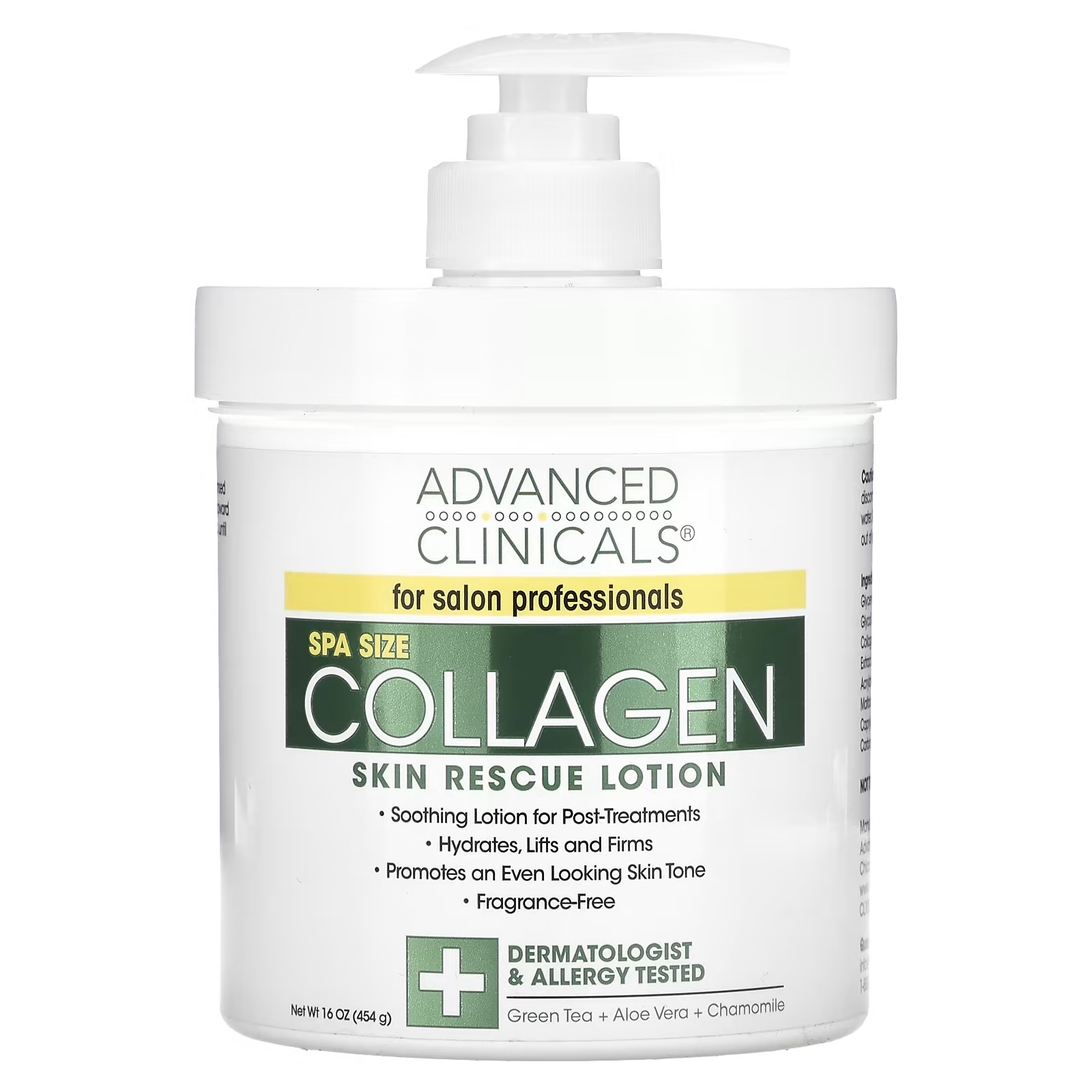Лосьон успокаивающий Advanced Clinicals Collagen Skin, 454 г чай зеленый свежая ромашка 100 г