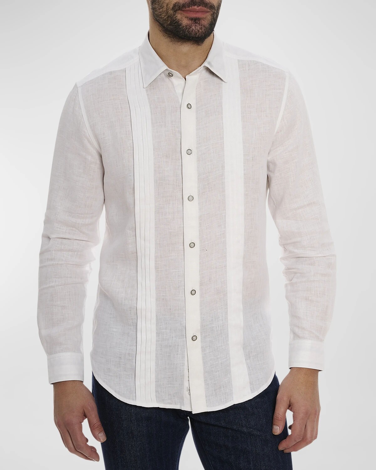 

Мужская льняная спортивная рубашка Baradero Robert Graham, цвет White