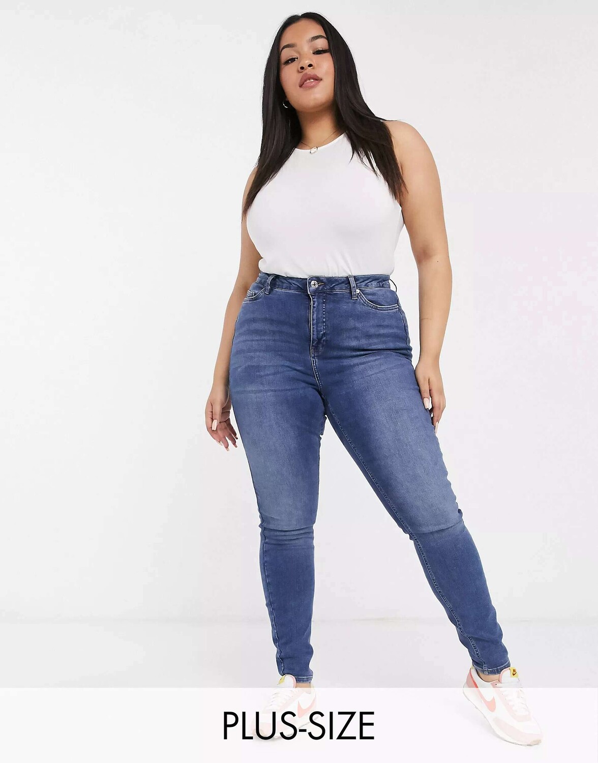

Джинсы скинни Vero Moda цвета индиго с завышенной талией