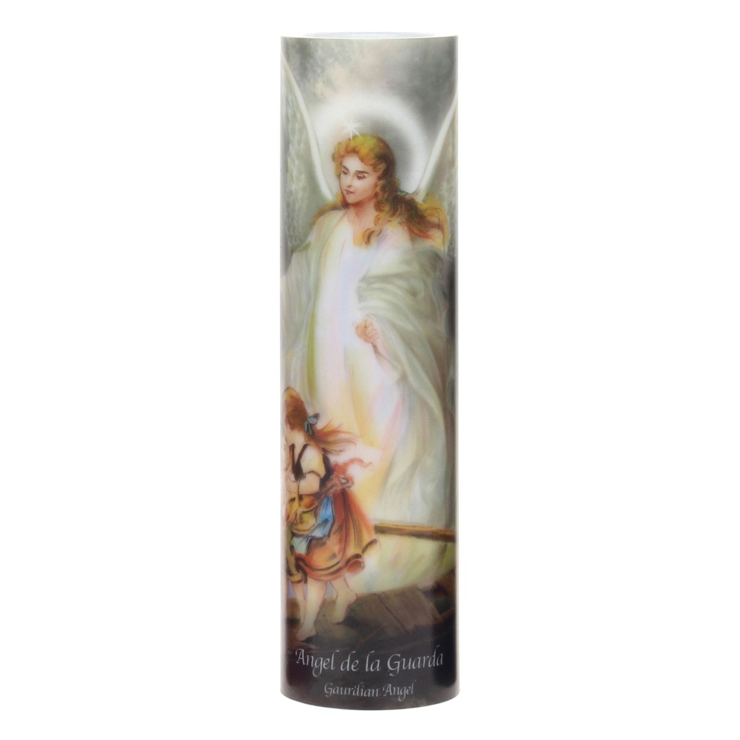 цена Беспламенная светодиодная молитвенная свеча The Saints Collection 8,2 x 2,2 дюйма с ангелом-хранителем