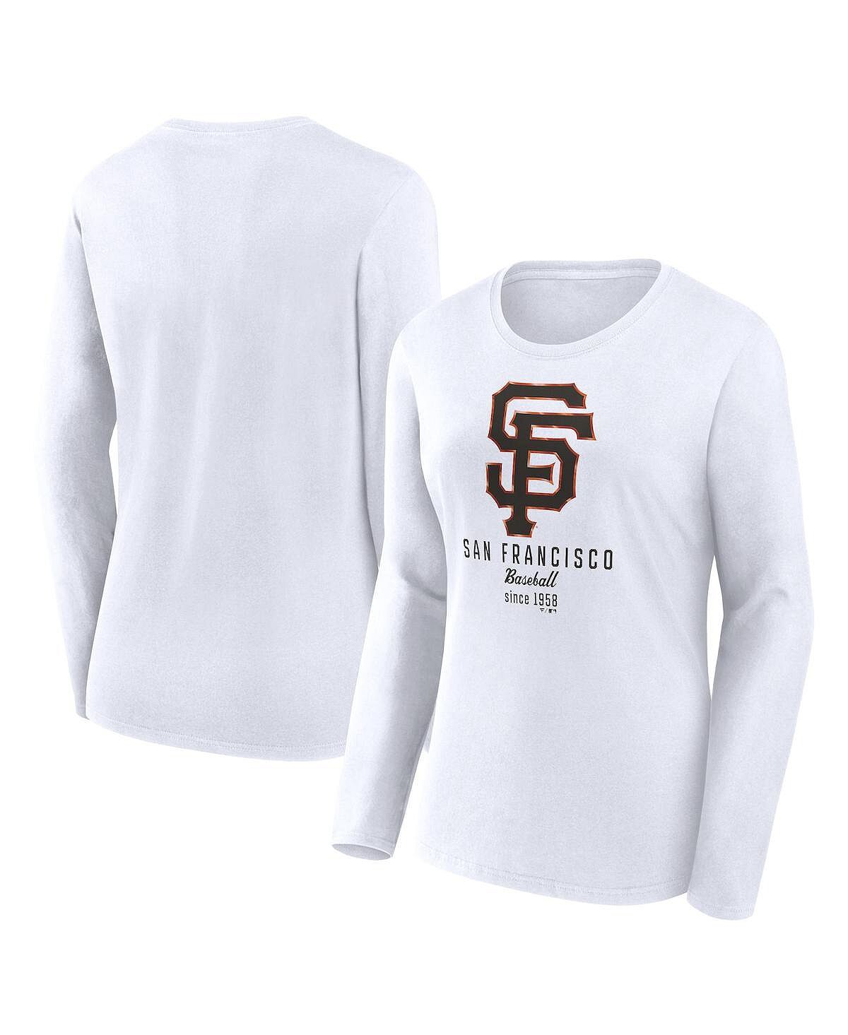 

Женская белая футболка с длинным рукавом с фирменным логотипом San Francisco Giants Fanatics, белый