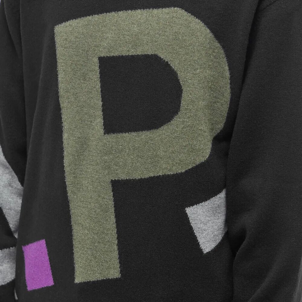 

A.P.C. Круглый трикотаж с логотипом по всей поверхности, черный
