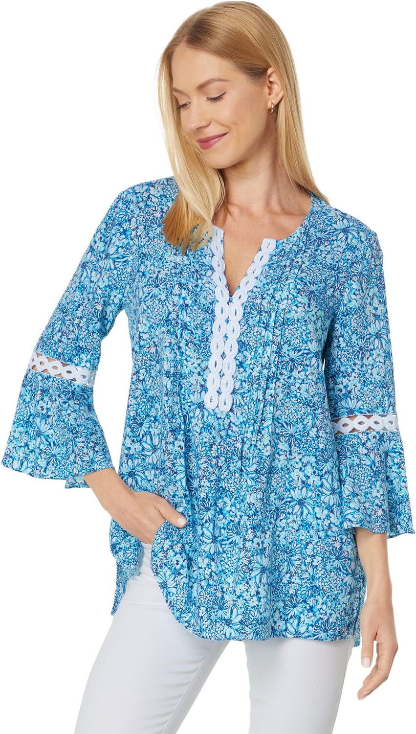 

Холли Туник Lilly Pulitzer, цвет Cumulus Blue Blooming Together