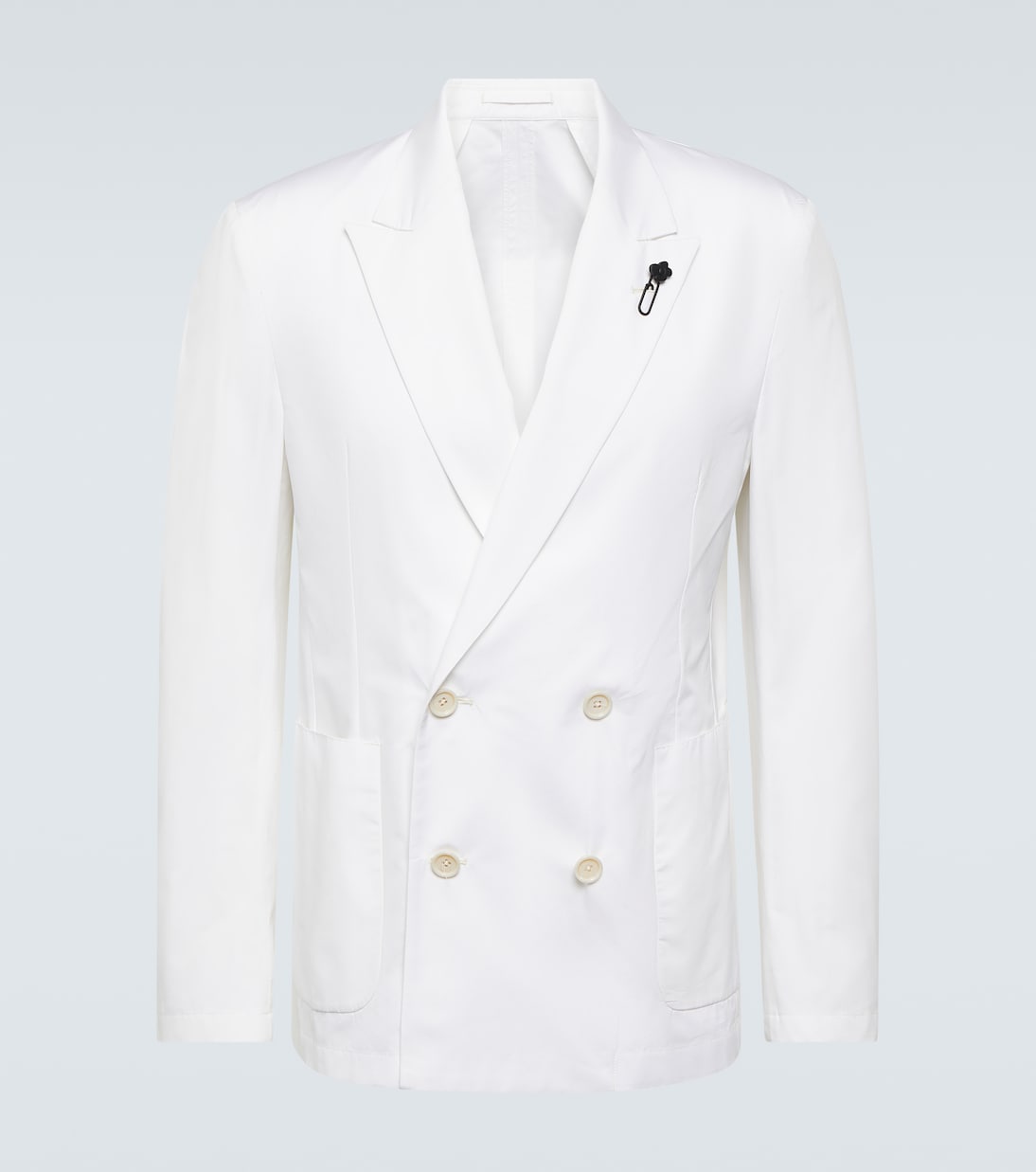 Двубортный хлопковый пиджак Lardini, белый
