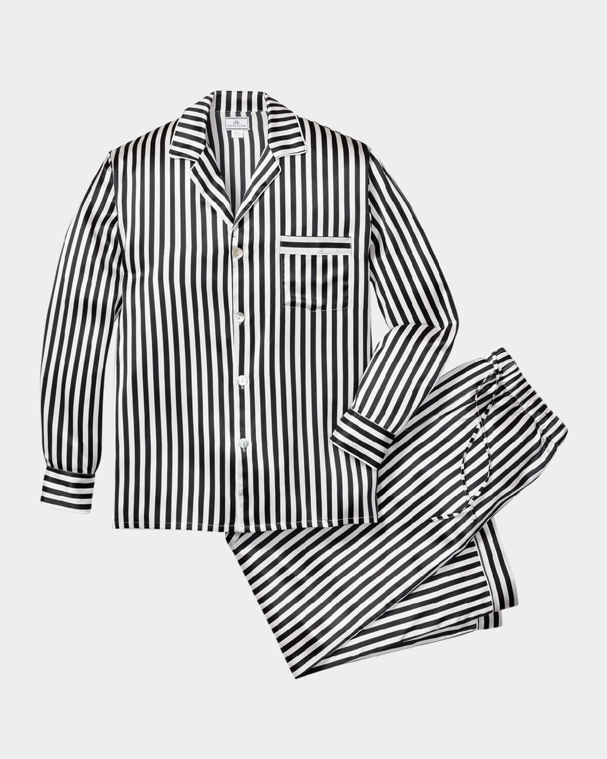 

Мужской шелковый пижамный комплект Petite Plume, цвет Black Striped