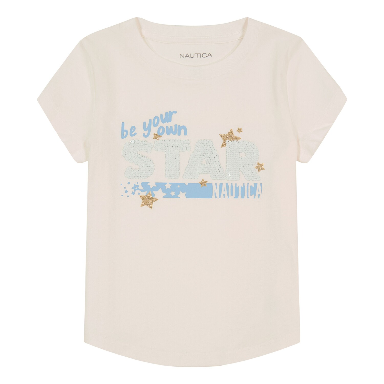

Футболка Nautica Little Girls с пайетками Be Your Own Star (4-6X), цвет Tin Grey