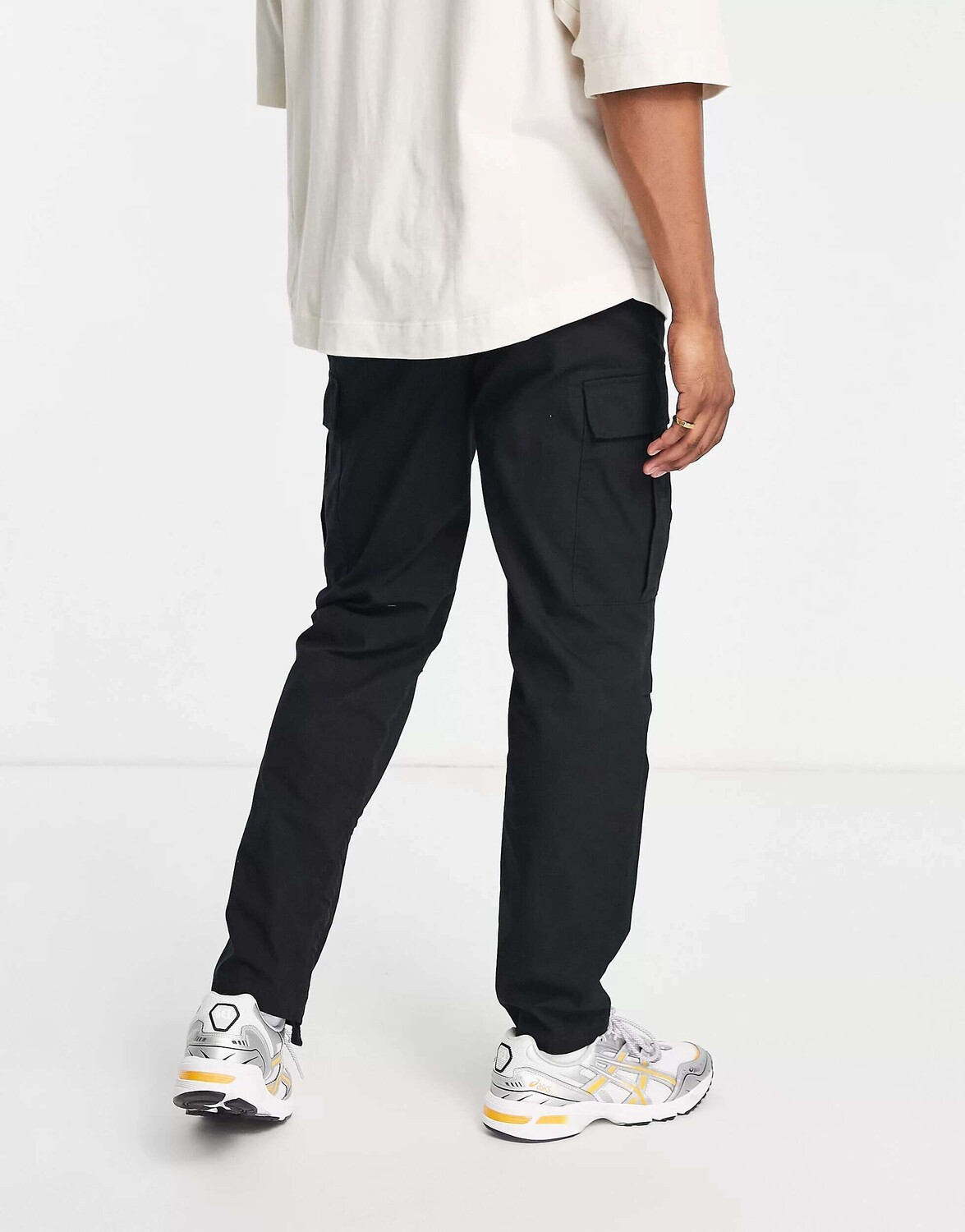 

Черные свободные брюки карго из хлопка с рипстопом Topman, Черный