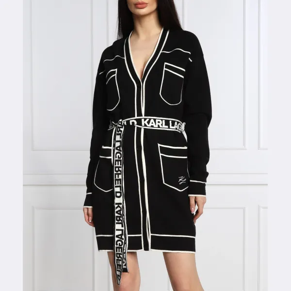 

Кардиган свободного кроя с добавлением шерсти Karl Lagerfeld, черный