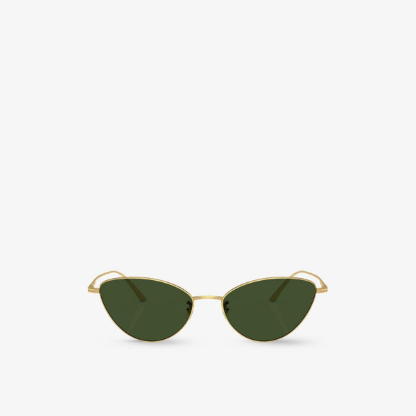 Солнцезащитные очки OV1328S 1998C в металлической оправе-бабочке Oliver Peoples, желтый солнцезащитные очки кошачий глаз x oliver peoples 1998c khaite зеленый