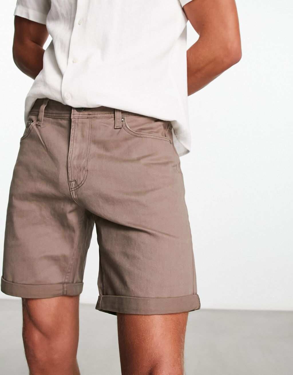 

Коричневые шорты с пятью карманами Jack & Jones Intelligence Slim