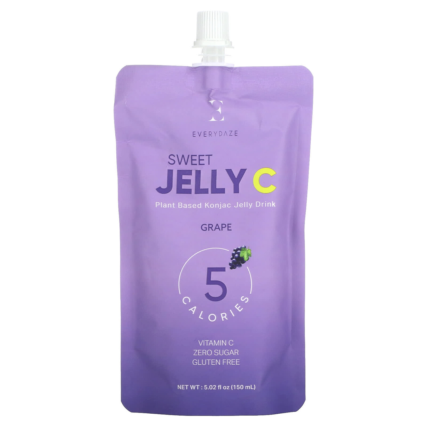 

Sweet Jelly C, желейный напиток из конжака на растительной основе, виноград, 150 мл (5,02 жидк. Унции), Everydaze