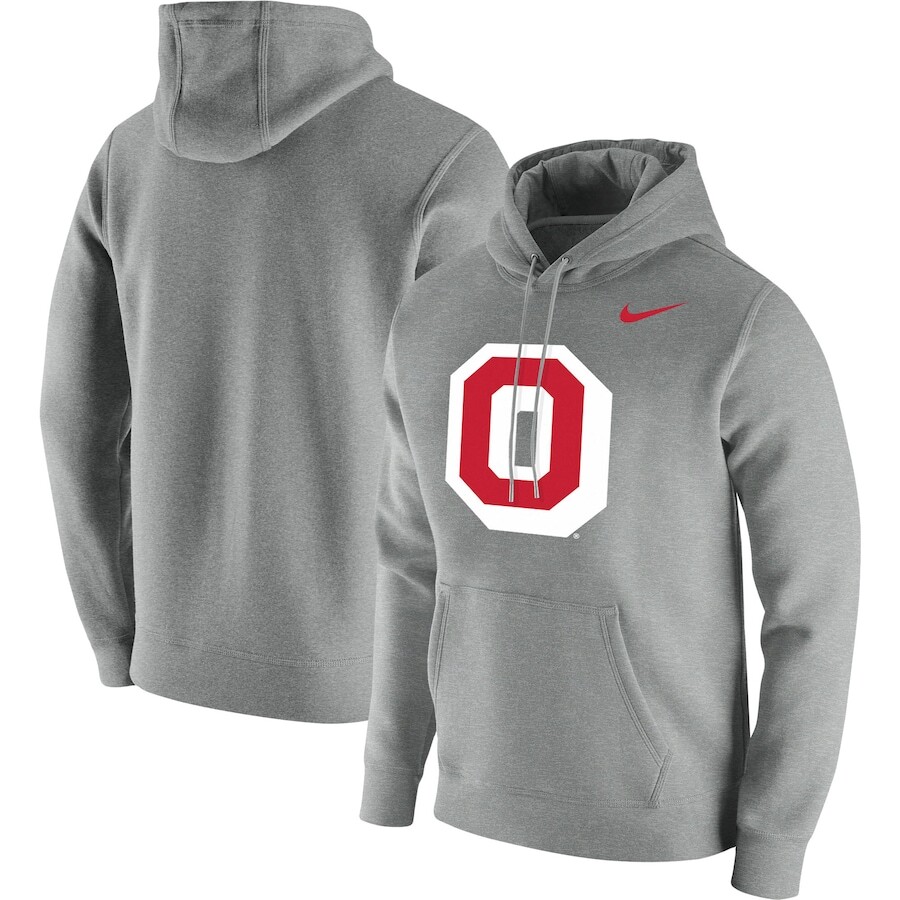 

Пуловер с капюшоном Nike Ohio State Buckeyes, серый