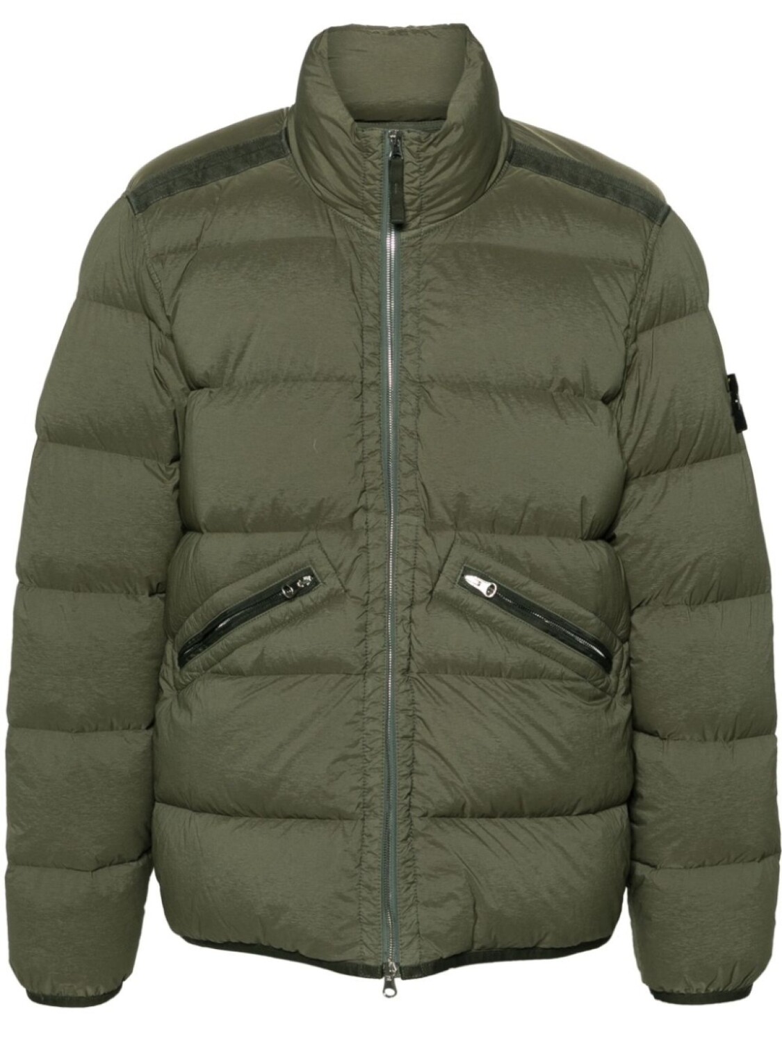 

Stone Island пуховик с нашивкой Compass, зеленый