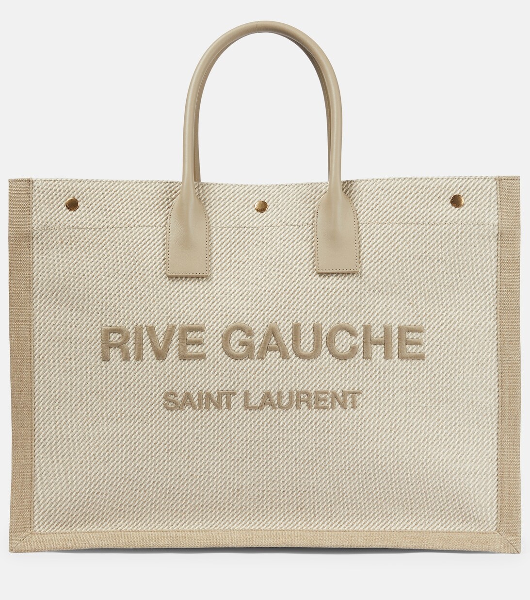

Большая сумка-тоут Rive Gauche из парусины Saint Laurent, бежевый