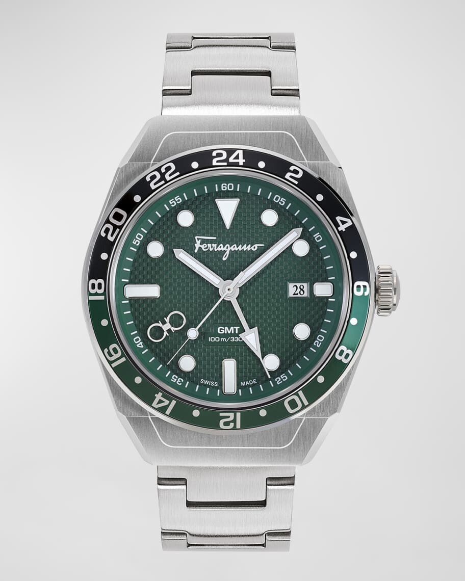 

Мужские часы Ferragamo SLX GMT с браслетом из нержавеющей стали, 43 мм