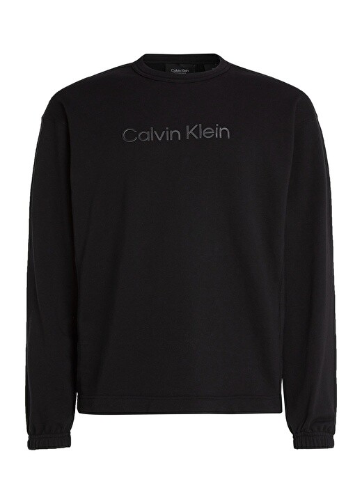 

Черная мужская толстовка с круглым вырезом Calvin Klein, Черный