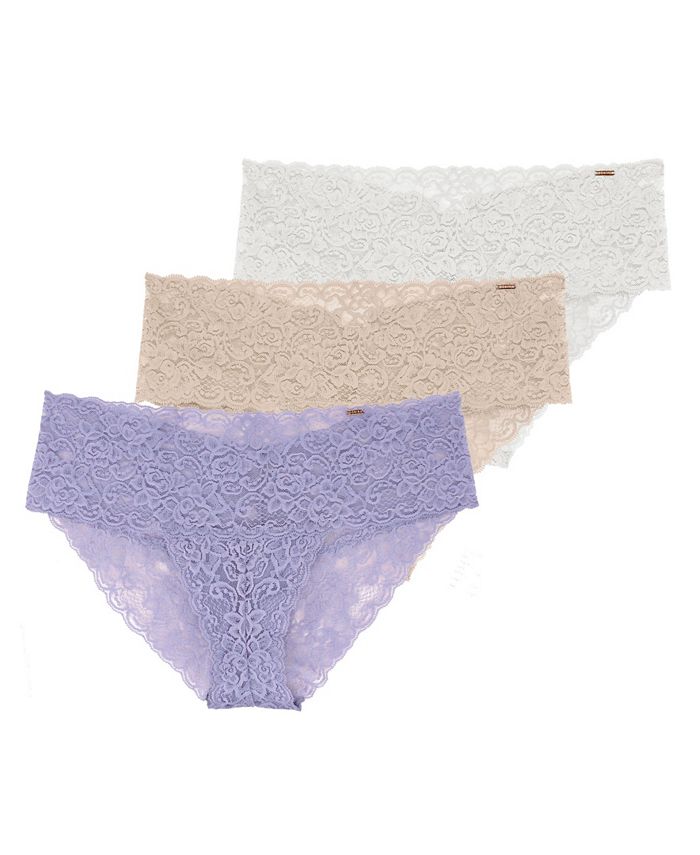 Женское кружевное нижнее белье из трех частей Lana Dorina, цвет Purple, Beige, Ivory