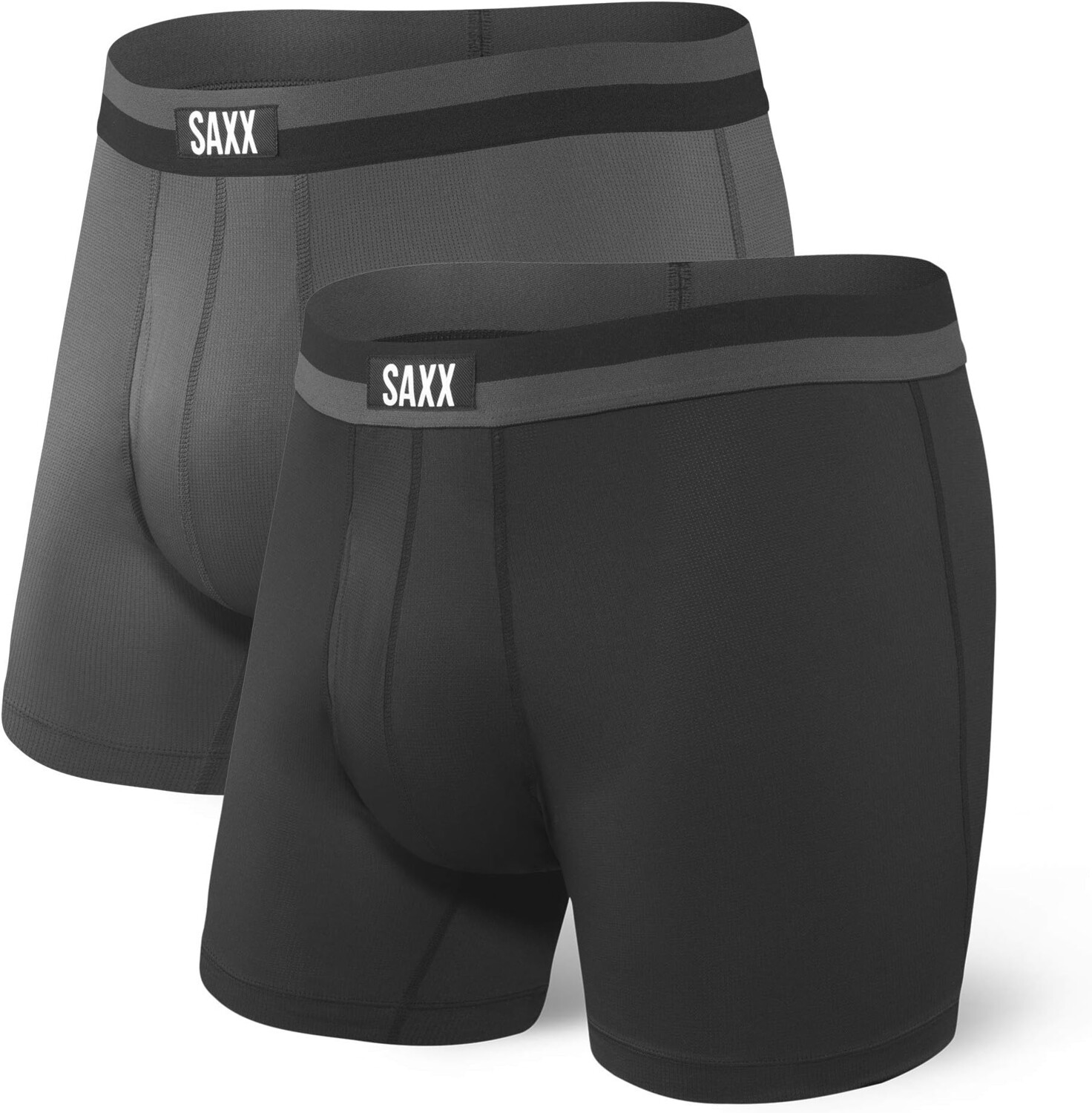 

Набор из 2 трусов-боксеров Sport Mesh Fly SAXX UNDERWEAR, цвет Black/Graphite