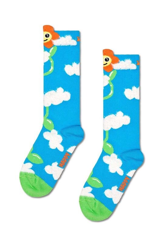 

Детские носки до колена с растущими цветами Happy Socks, синий