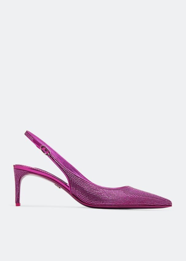 Туфли Dolce&Gabbana Embellished Slingback, розовый туфли zara embellished flat slingback бежевый