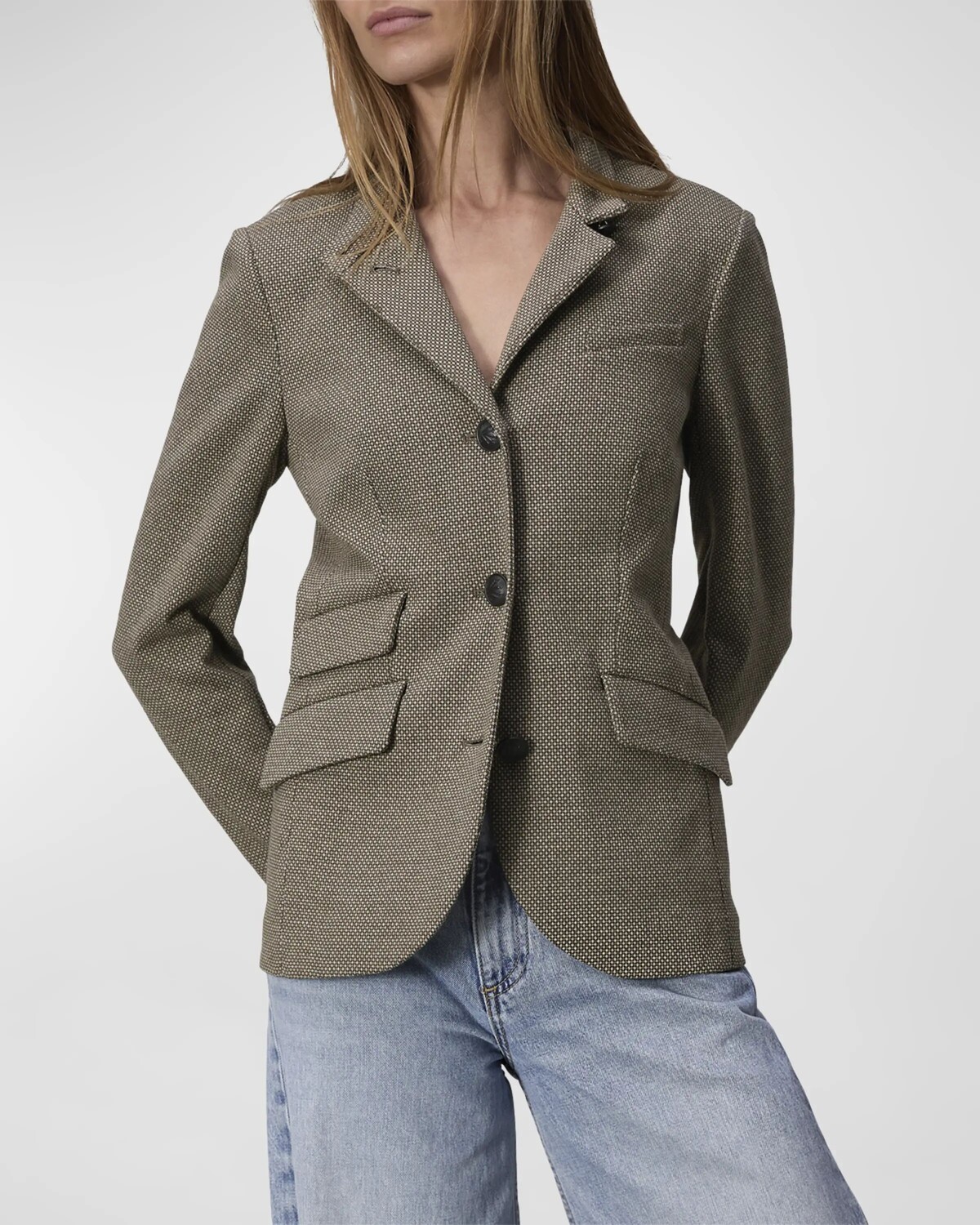 

Итальянский жаккардовый блейзер Slade Rag & Bone, цвет Green Multi