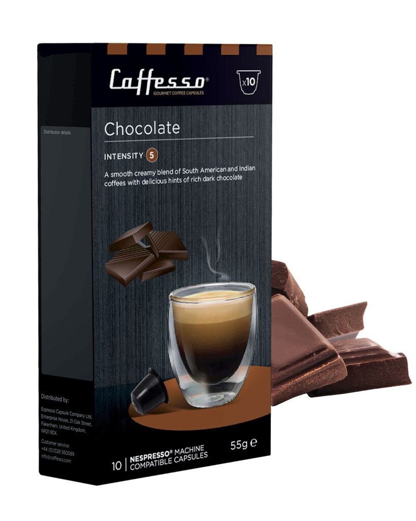 

Caffesso Chocolate 10 шт. - капсулы 100% совместимые с кофемашинами Nespresso, DeLonghi и Krups
