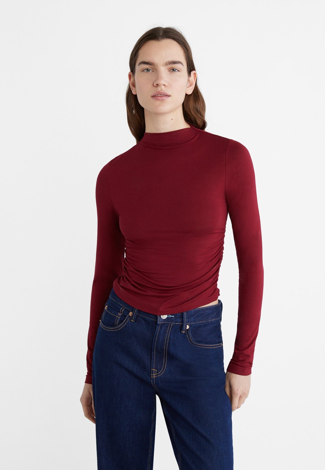 

Футболка из вискозы в сборе Stradivarius, бургундия