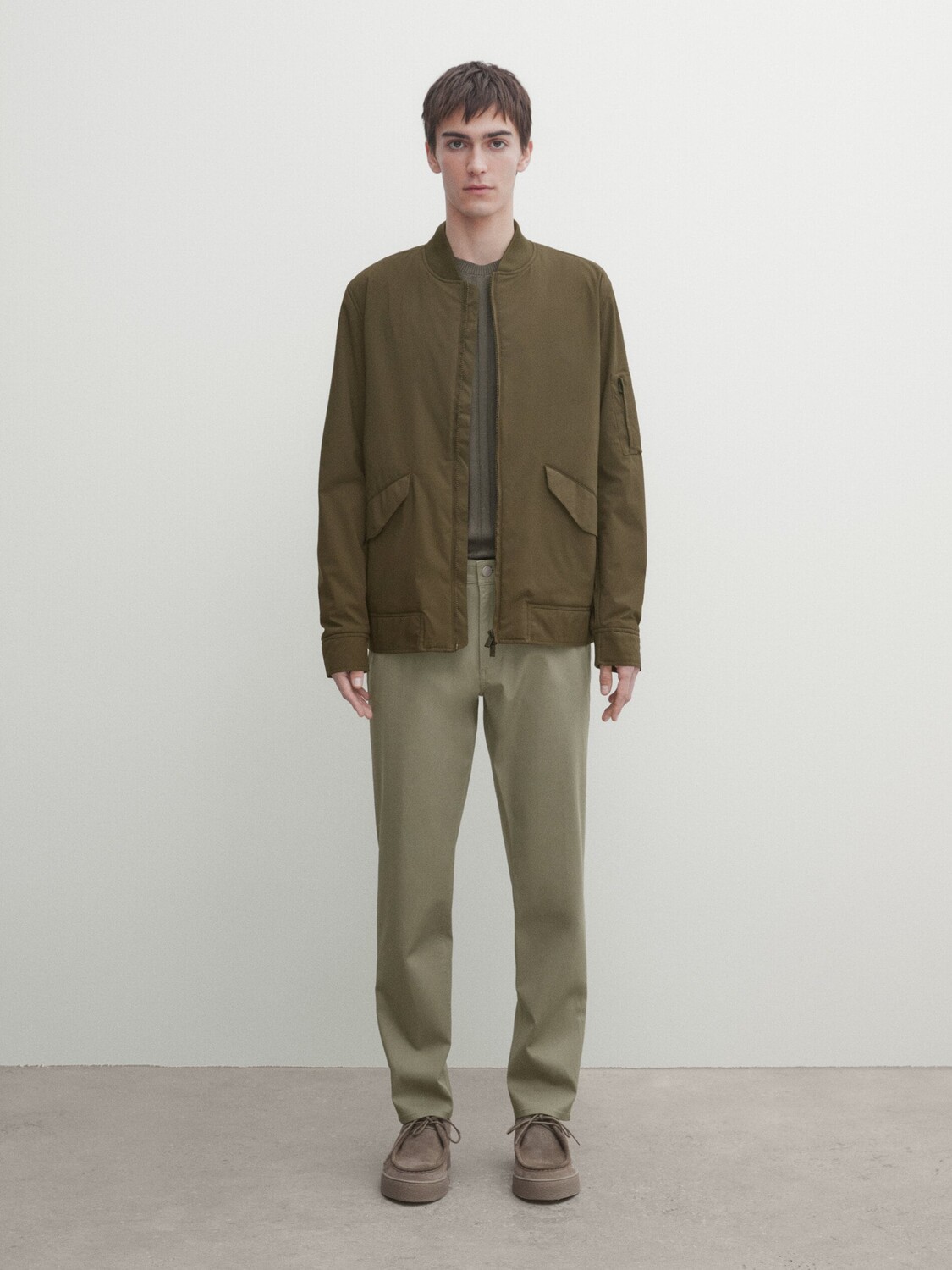 

Джинсовые брюки зауженного кроя Massimo Dutti, зеленый