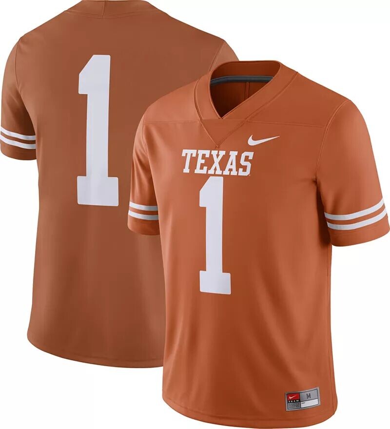 

Мужское футбольное джерси Nike Texas Longhorns #1 Burnt Orange Dri-FIT Game