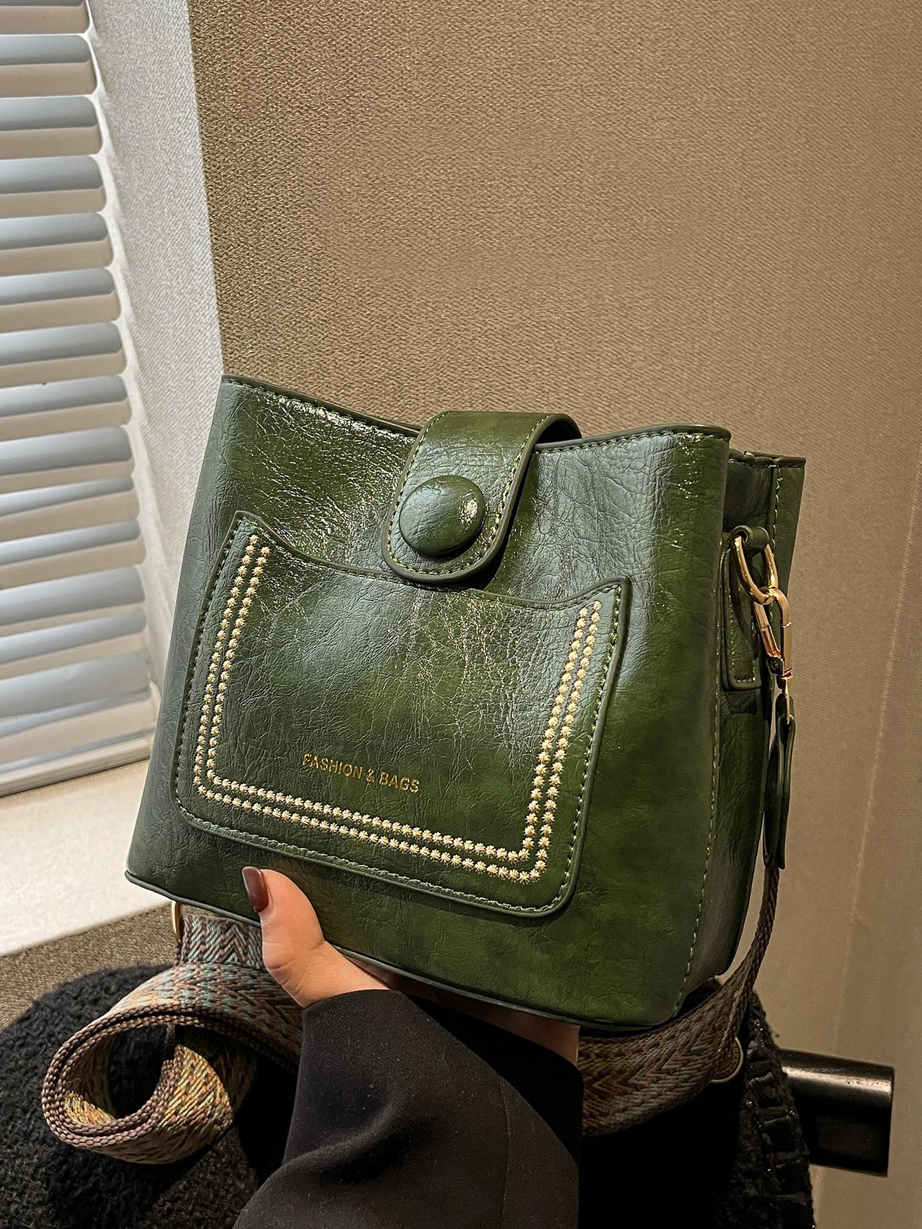 Квадратная сумка с мини-стежкой, зеленый квадратная сумка с мини стежкой коричневый