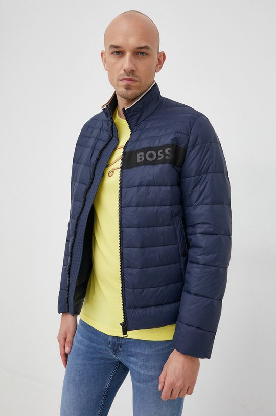 Куртка Boss, темно-синий однотонная куртка бомбер boss темно синий