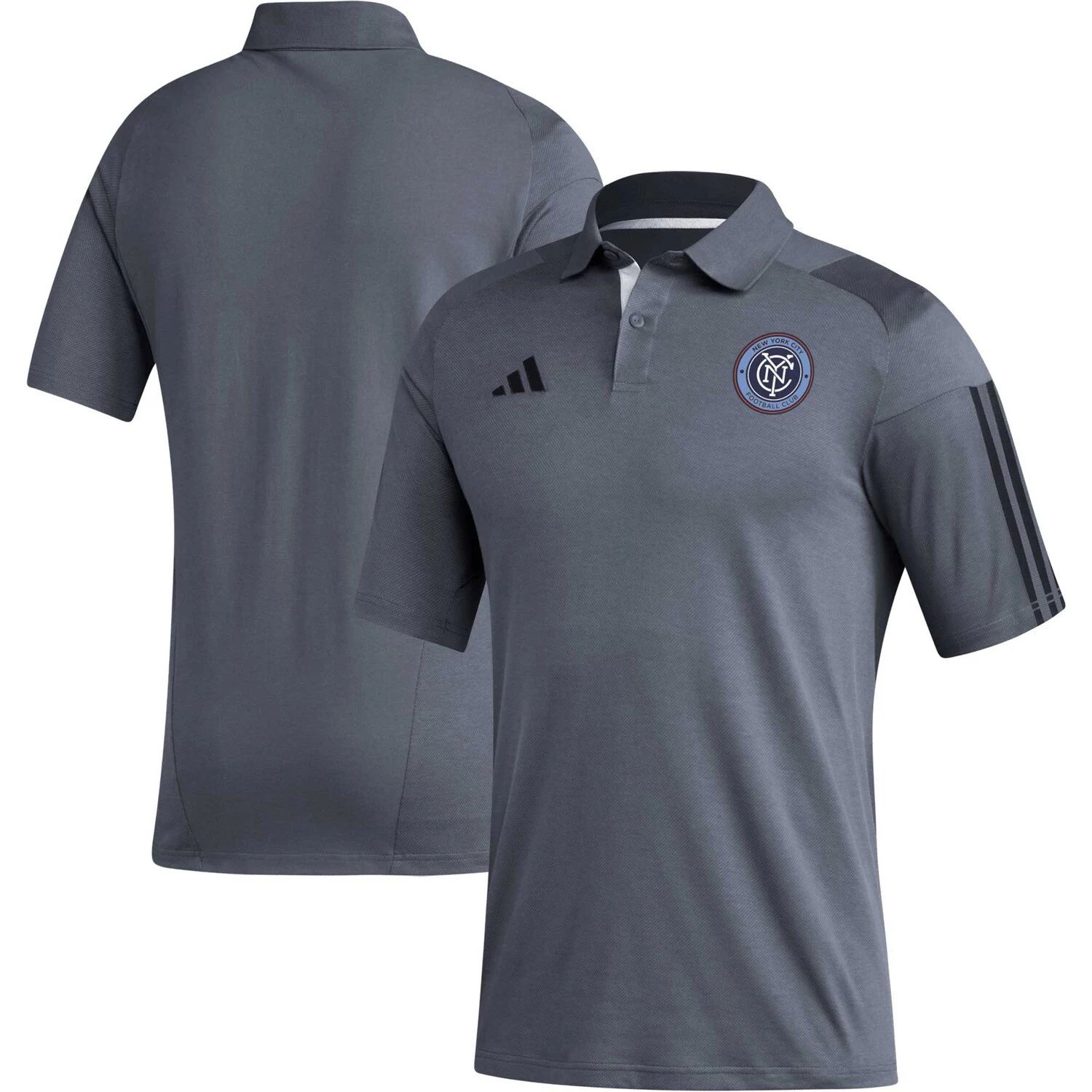 Мужская футболка-поло для тренировок adidas Grey New York City FC 2023 мужские шорты для путешествий royal new york city fc 2023 adidas