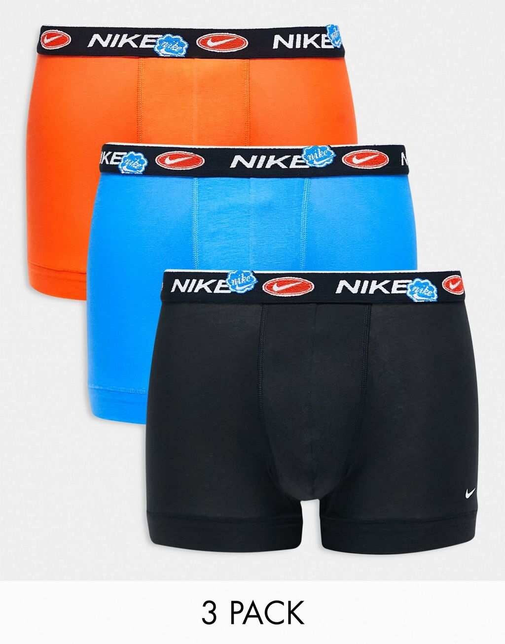 

Набор из трех черных трусов Nike Everyday Cotton Stretch с контрастной полосой на поясе