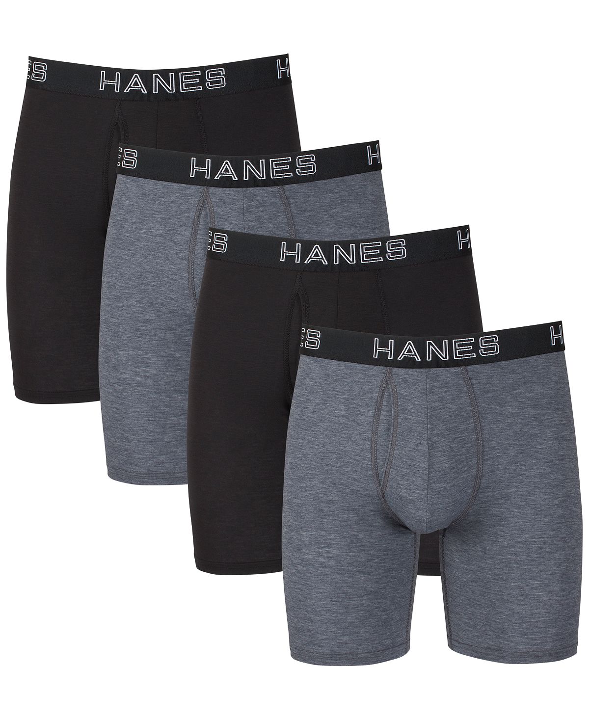 цена Мужские шорты Ultimate ComfortFlex Fit, 4 шт. Длинные влагоотводящие боксеры-боксеры Hanes