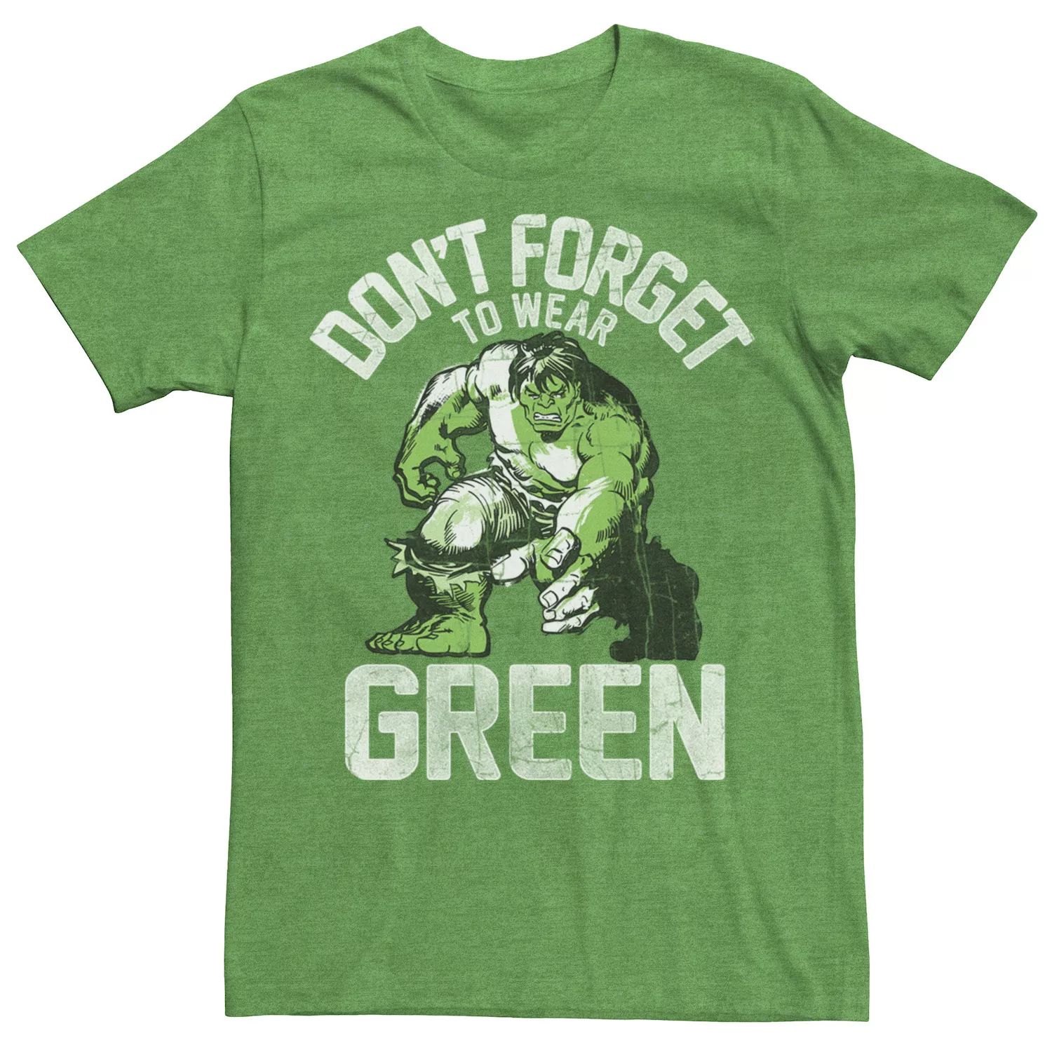 Мужская зеленая футболка Marvel Hulk Don't Forget ко Дню Святого Патрика