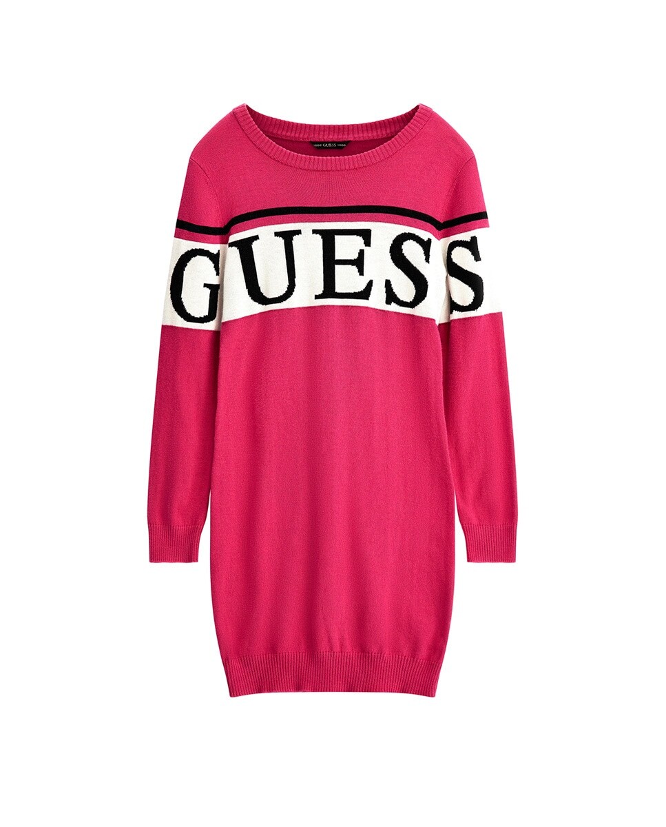 

Базовое платье с большим логотипом Guess, фиолетовый