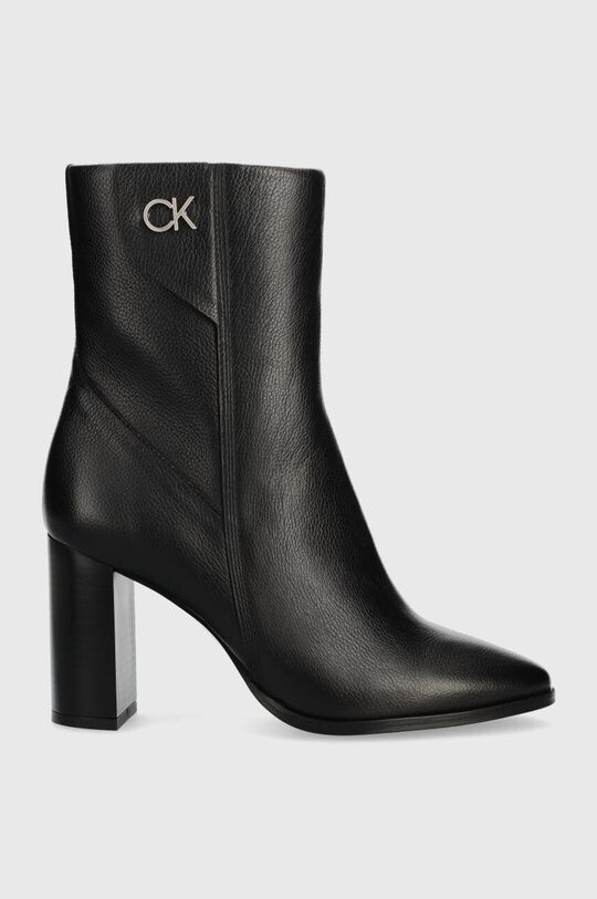 

Кожаные ботильоны CUP HEEL ANKLE BOOT W/HW 80 Calvin Klein, черный