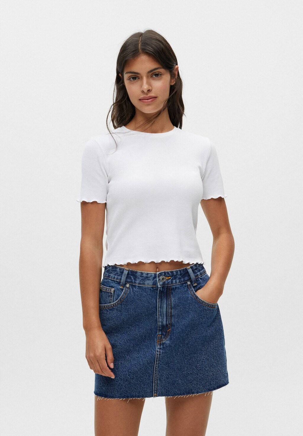 

Джинсовая юбка PULL&BEAR, темно-синий
