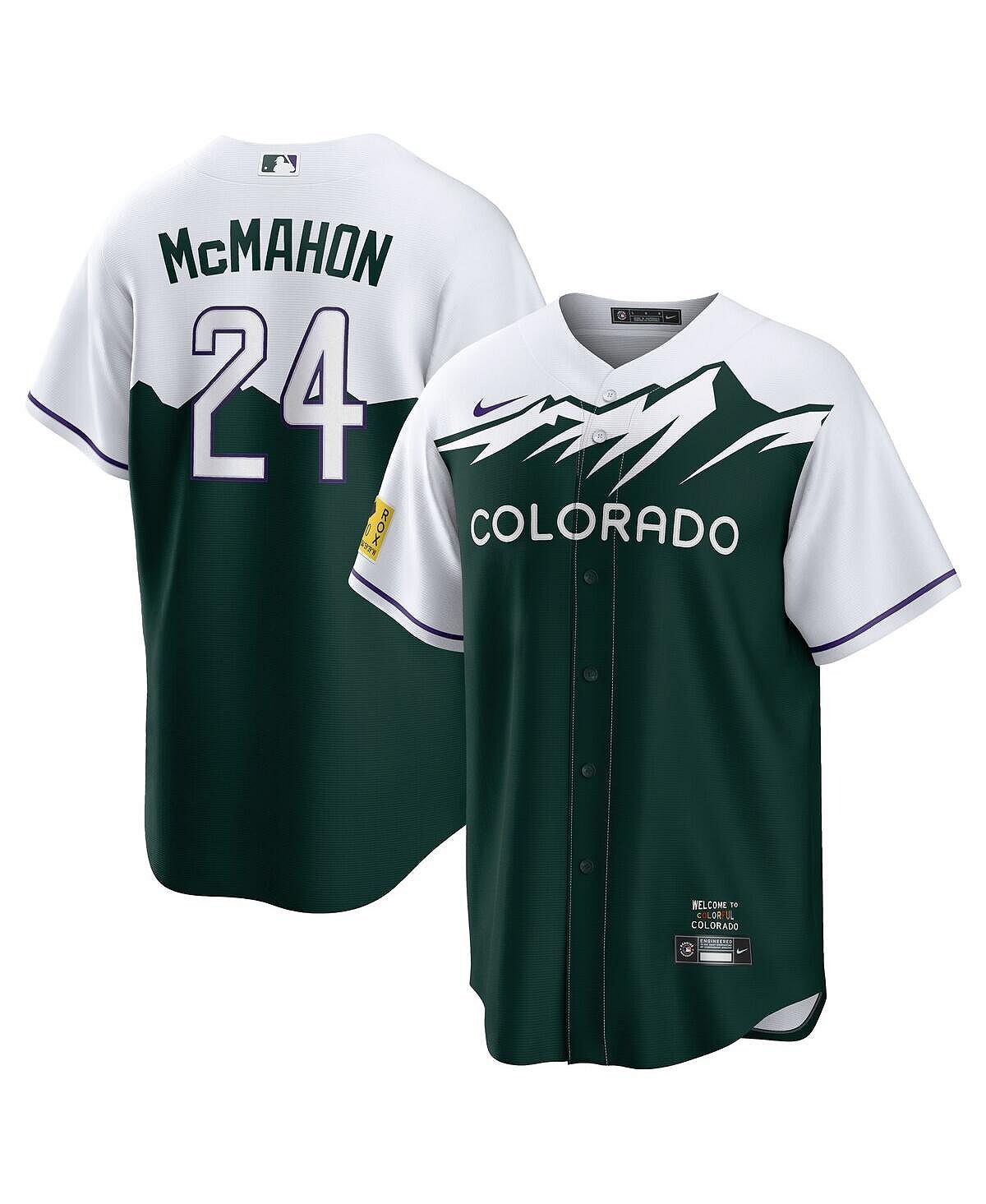 

Мужская футболка Ryan McMahon White, Forest Green Colorado Rockies City Connect Replica Player Nike