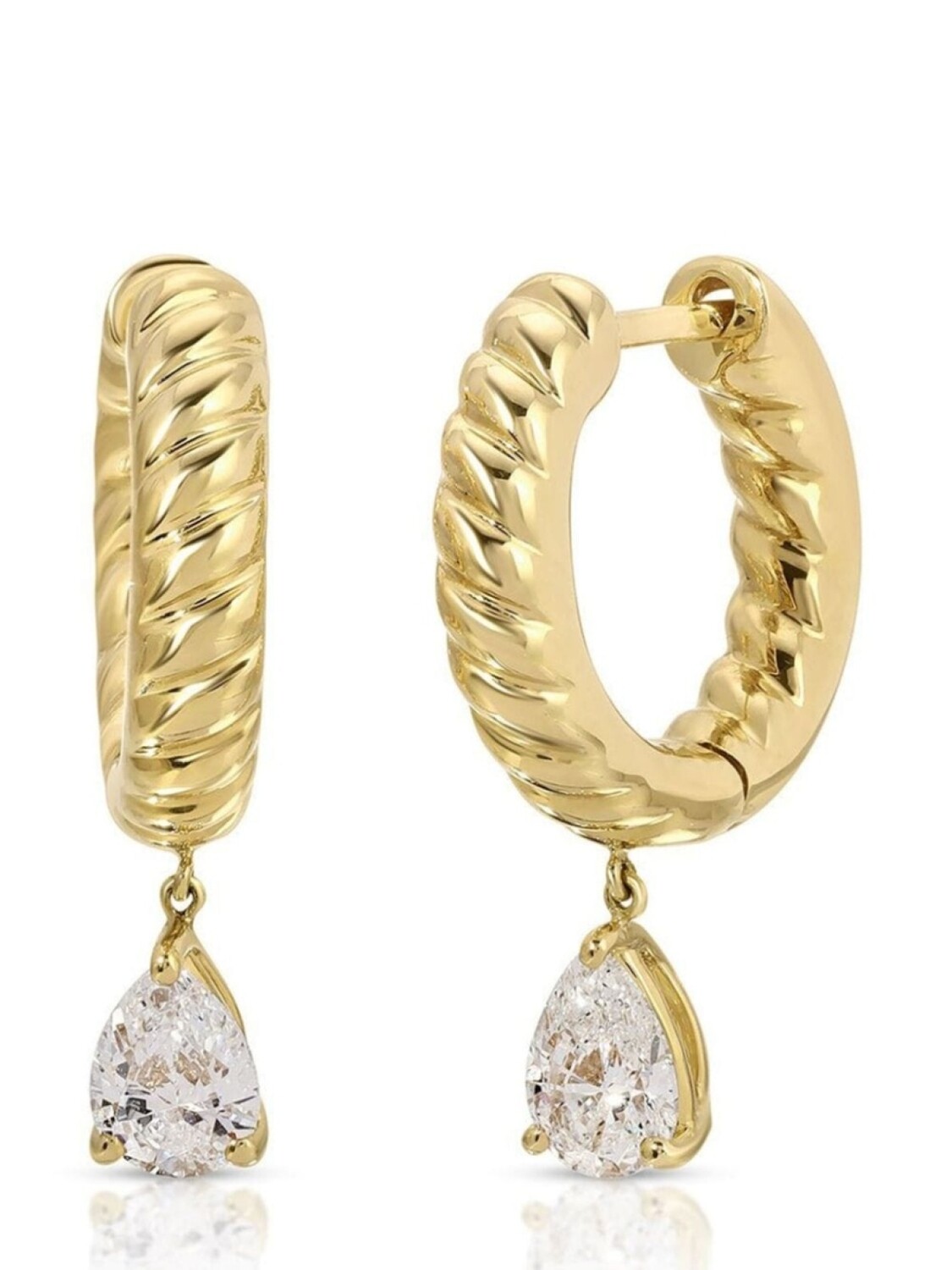 

Серьги-кольца Zoe из желтого золота с бриллиантами Anita Ko, золотой